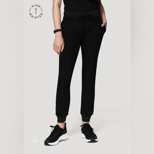 Mandala High Waisted Scrub Joggers, black, size L